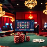 Experience thrilling gameplay at rikvip.gb.net with luxurious casino visuals showcasing tables and slot machines.