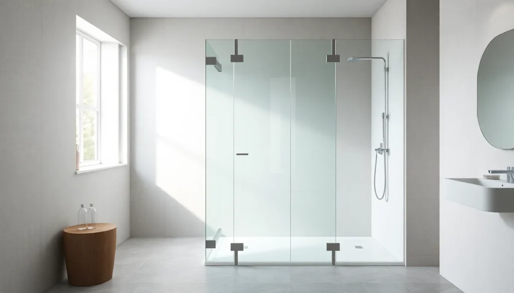 Installation de paroi de douche à l'italienne en verre transparent, accentue le design moderne de la salle de bain.