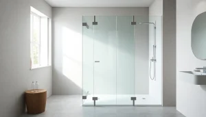 Installation de paroi de douche à l'italienne en verre transparent, accentue le design moderne de la salle de bain.