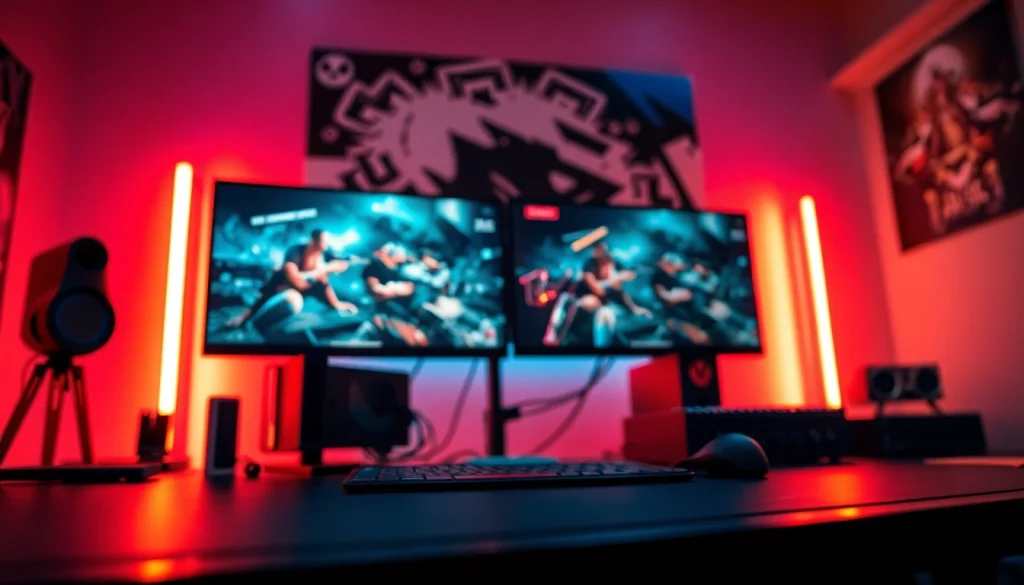 ภาพการตั้งค่าการเล่นเกมที่จัดแสดงไว้ที่ megagame.llc/ แสดงอุปกรณ์และบรรยากาศที่เต็มไปด้วยพลัง