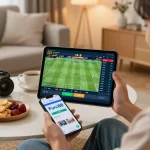 Engaging action shot of Fun88 online betting app interface while placing sports bets.