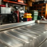 Using an oil drain pan for effective oil changes, showcasing its functionality and design.