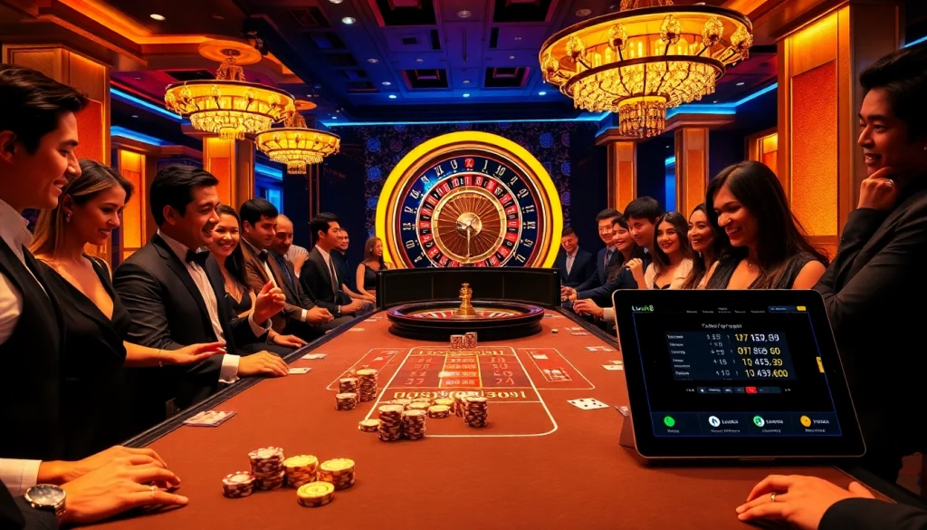 Experience the excitement of the Luck8 casino with vibrant gaming tables and professional dealers.