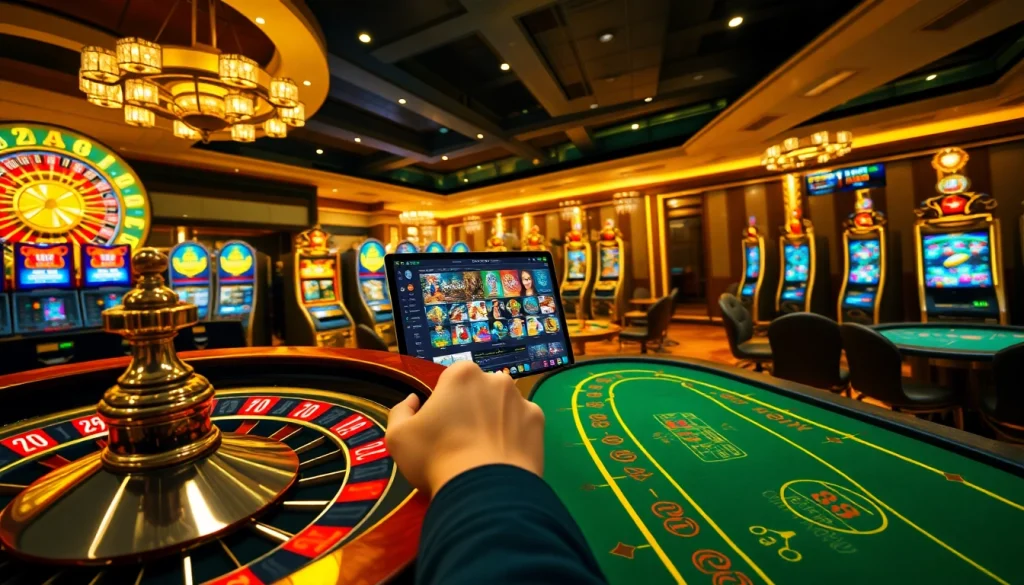 Experience the thrill of uu88 with vibrant casino visuals showcasing roulette, slots, and online betting excitement.