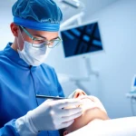 Surgical orthodontics Hawthorn with an orthodontist skillfully performing a procedure in a modern clinic.