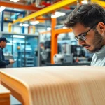 Technician examining composites in a professional GRP Manufacturer workspace.