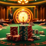 Exciting poker setup with vibrant BL555 elements emphasizing professionalism and luxury.