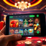 Experience PG Soft games on a luxurious online gambling interface set against an exciting casino backdrop.