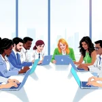 Analyze linkedin lead scraper pricing options with professionals at a conference table.