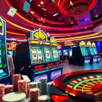 Players celebrating a gtatogel jackpot win at a luxury casino slot machine.