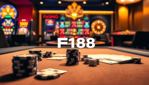 Experience the thrill of F168 casino gaming with elegant poker chips and sophisticated tables.