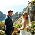 Captivating moment by a Big Sur wedding photographer capturing a couple’s vows amidst breathtaking nature.