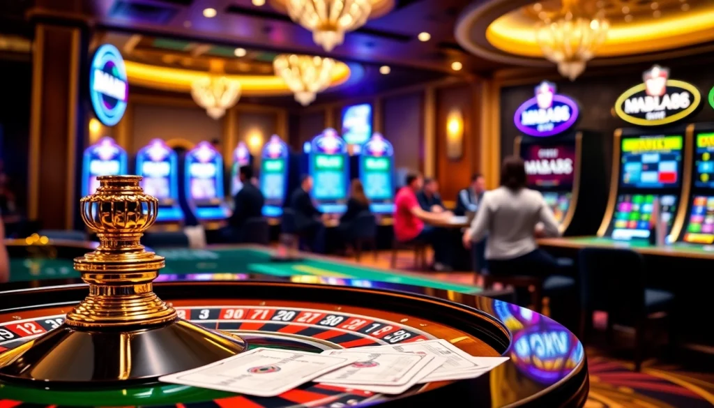 Pemain MABAR88 menikmati pengalaman slot online yang seru dengan cip poker dan roda roulette.