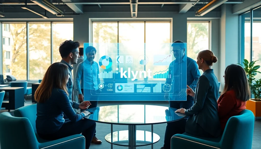 Klynt team collaborating on innovative ideas around digital media tools.