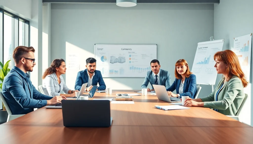 Collaborative discussion on company formation USA in a modern office setting.