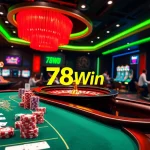 Players enjoying exciting games at 78Win online casino, featuring vibrant tables and slot machines.