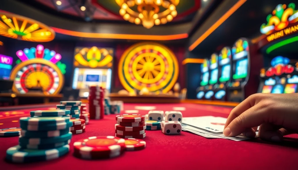 Experience thrilling gameplay at https://twin68.gr.com/ with vibrant casino elements like poker chips and roulette.