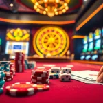 Experience thrilling gameplay at https://twin68.gr.com/ with vibrant casino elements like poker chips and roulette.