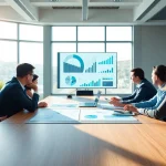 Engaging team analysis of strategies in b2b competitive intelligence data, highlighting collaboration.