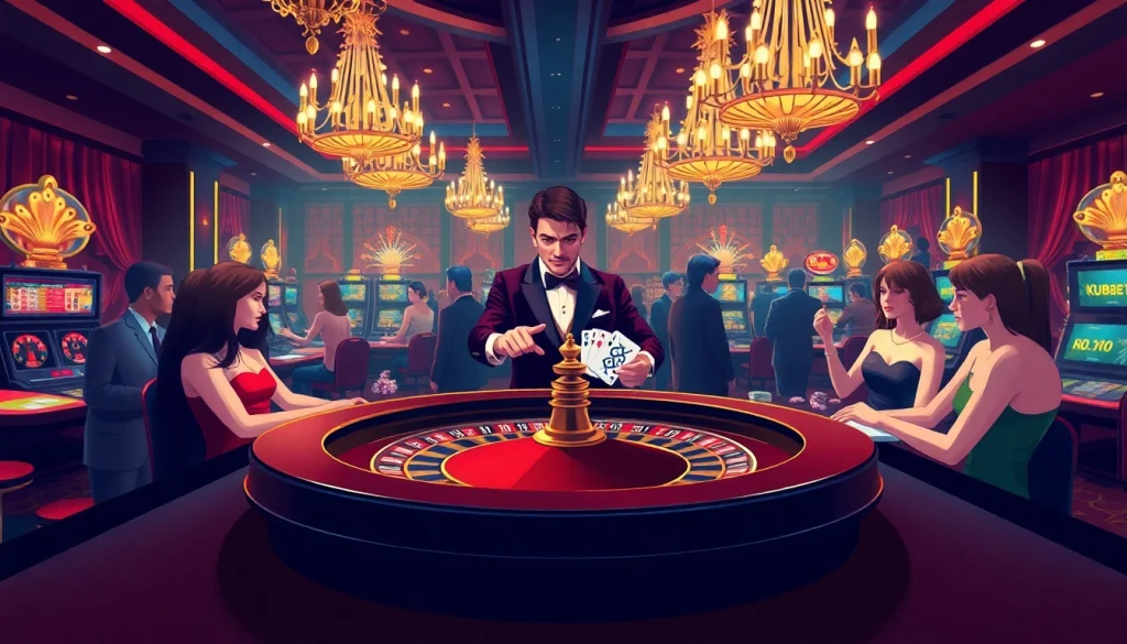 Kubet players engaging in thrilling casino games at an elegant table.