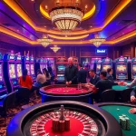 Experience the thrill of idnslot machines in a luxurious casino setting filled with vibrant gaming action.