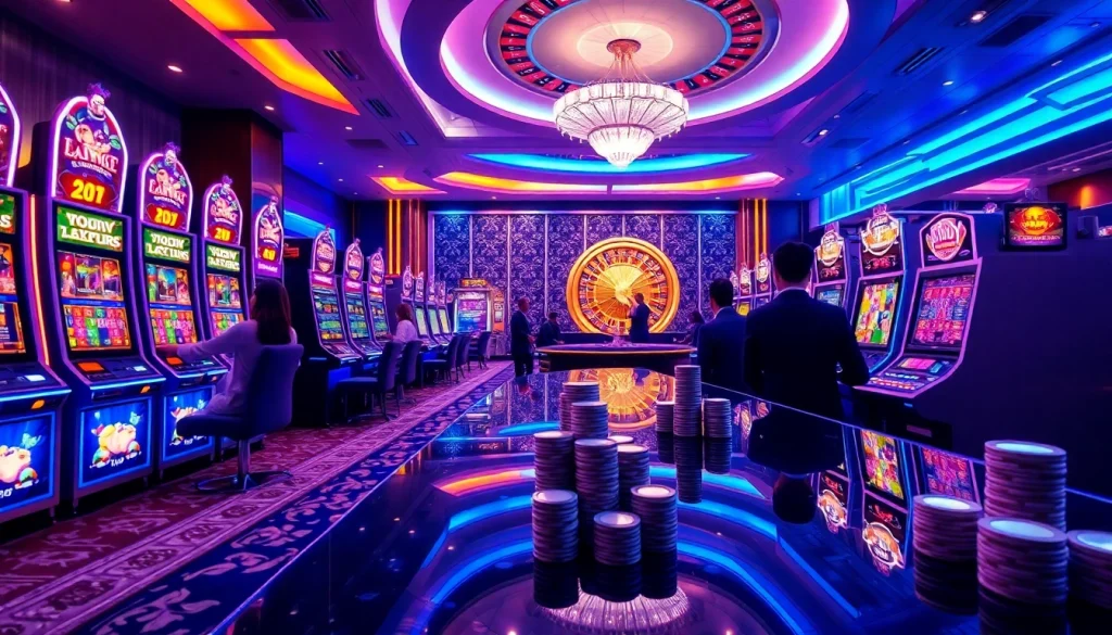 Mengundang pemain meraih kemenangan di slot server Thailand dengan mesin slot yang berwarna-warni dan chip poker.