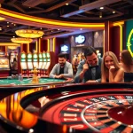 KJC enthusiasts playing poker at a glamorous casino table filled with chips and excitement.