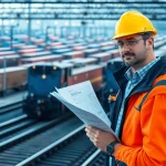 Analyze North American rail services operations with a focused inspection in an industrial yard.