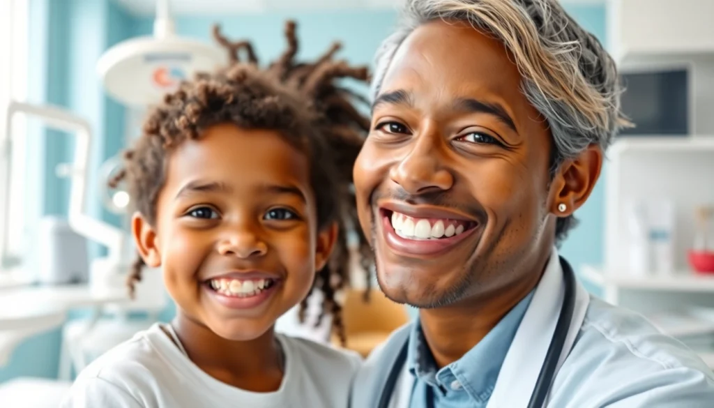 Orthodontist near me demonstrating care to a child in a bright, friendly dental clinic.