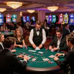 Engaged players strategizing in a vibrant casino atmosphere at https://www.dacsandatphanrang.com/ showcasing poker action.