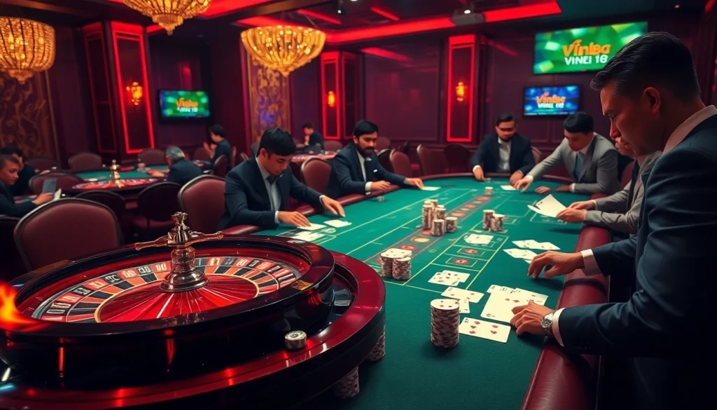 Engage with the exciting world of gambling at vin88 link vào with vibrant casino gaming tables.