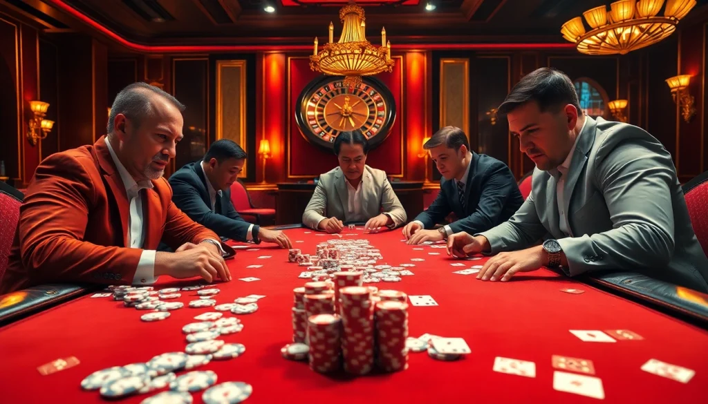 Gamble wisely at thabet college while immersed in a luxurious poker game setting.