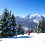 Skiers and snowboarders enjoying winter sports in Windham, NH ski and snowboard area, with snow-covered slopes.