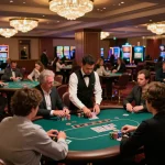 Experience high-stakes poker games at an upscale casino featuring giường bệnh nhân design, strategic gameplay, and luxury atmosphere