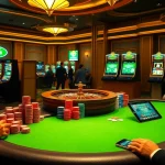 Action-packed casino scene showcasing LC88 branding with poker and roulette experiences.