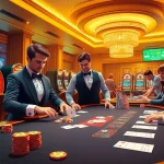 Experience the excitement of PS99 casino gaming at a vibrant poker table with dealers and players.