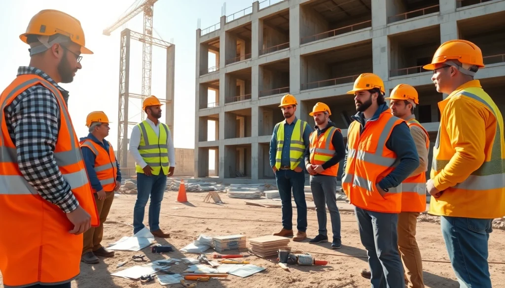 Construction safety training session showcasing workers learning essential safety techniques.