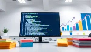 Analyze seo meta tags on a sleek design workspace's computer screen.