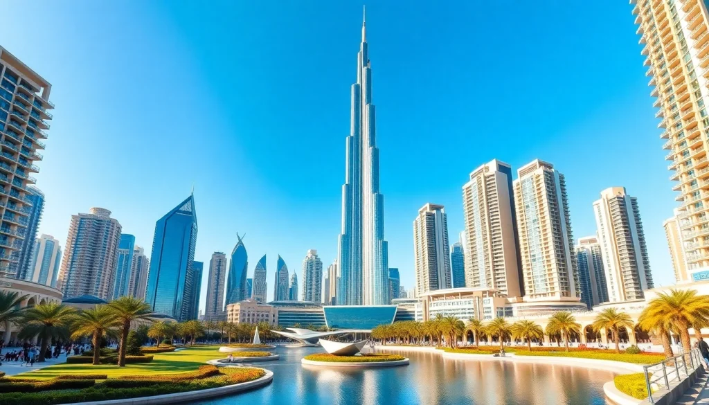 Explore Dubai City Guide with an iconic skyline showcasing modern architecture and vibrant city life.