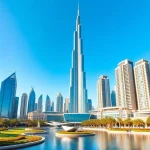 Explore Dubai City Guide with an iconic skyline showcasing modern architecture and vibrant city life.