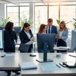 Nowoczesne biuro księgowe w Poznaniu, z finansowymi profesjonalistami współpracującymi ze sobą.