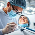 Surgical orthodontics Hawthorn: Expert orthodontic surgeon performing precise surgery in a bright operating room.