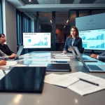 Corporate Tax Services in UAE discussions in a modern office with diverse professionals.