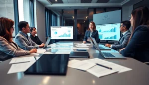 Corporate Tax Services in UAE discussions in a modern office with diverse professionals.