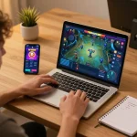 N188 game player enjoying an online casino experience with betting strategies at their cozy home