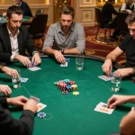 Experience high-stakes action at 88clb poker tables with engaged players and colorful chips.