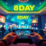 Engaging representation of 8DAY online gaming platform showcasing vibrant gaming activities.
