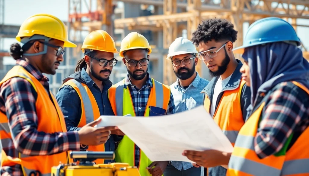 Enhancing career paths through construction apprenticeship programs featuring diverse workers in action.