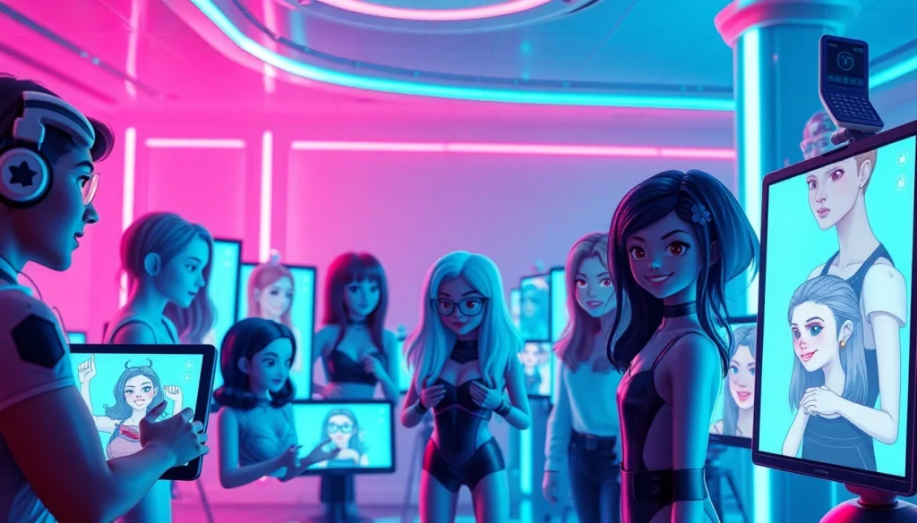 Engaging NSFW AI chat characters in a vibrant digital environment