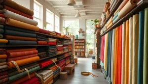 Bekijk ons assortiment canvas stof per meter in een sfeervolle stoffenwinkel